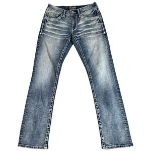 Buckle Salvage‎ Mayhem Straight Jeans Mens 30x34 New Regular Dark Wash Whiskered